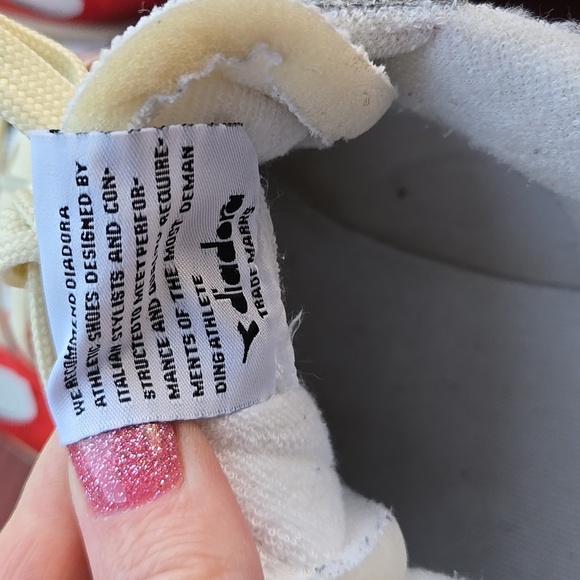 Diadora MAGIC ICONA Red and Cream Sneakers MENS US 12 - Picture 6 of 8